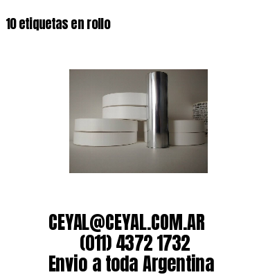 10 etiquetas en rollo