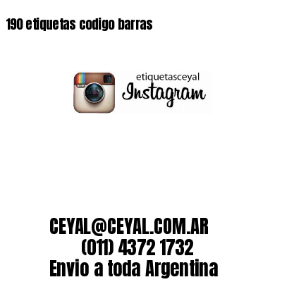 190 etiquetas codigo barras