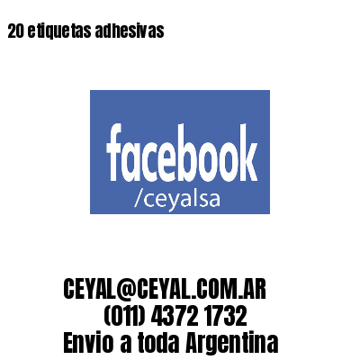 20 etiquetas adhesivas