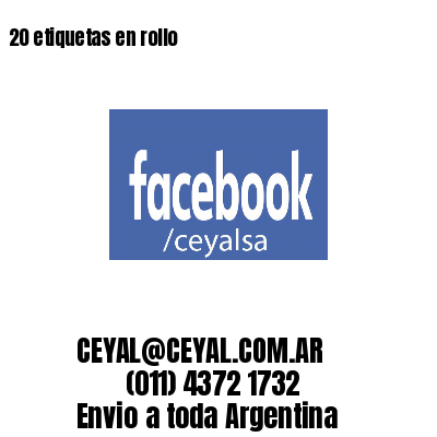 20 etiquetas en rollo