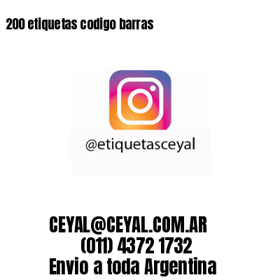 200 etiquetas codigo barras