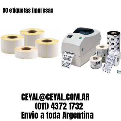 90 etiquetas impresas