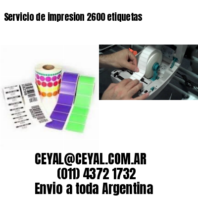 Servicio de impresion 2600 etiquetas