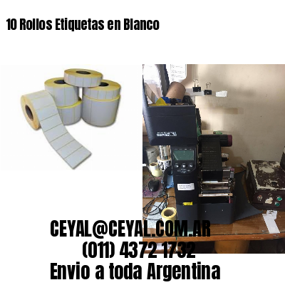 10 Rollos Etiquetas en Blanco
