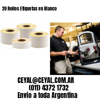 20 Rollos Etiquetas en Blanco