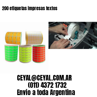 200 etiquetas impresas textos