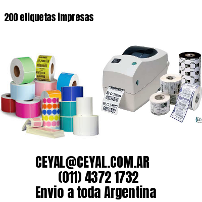 200 etiquetas impresas