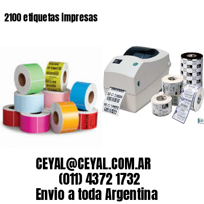 2100 etiquetas impresas