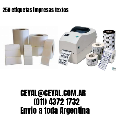 250 etiquetas impresas textos