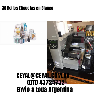 30 Rollos Etiquetas en Blanco