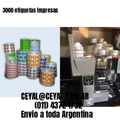 3000 etiquetas impresas