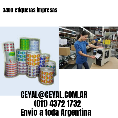 3400 etiquetas impresas