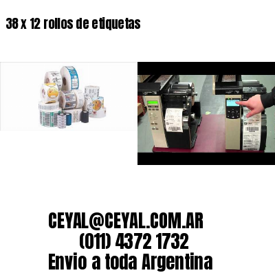 38 x 12 rollos de etiquetas