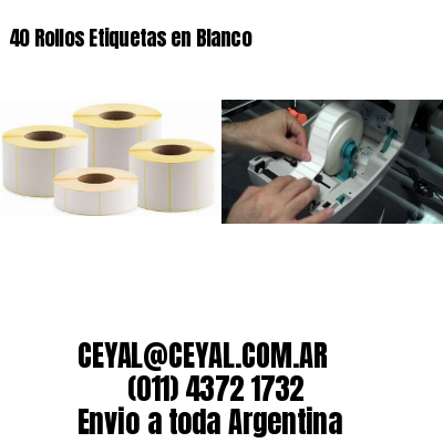 40 Rollos Etiquetas en Blanco