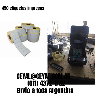 450 etiquetas impresas