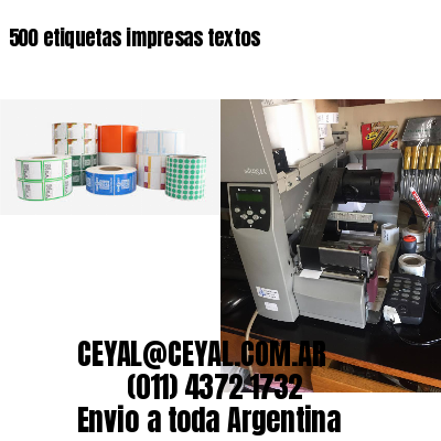 500 etiquetas impresas textos