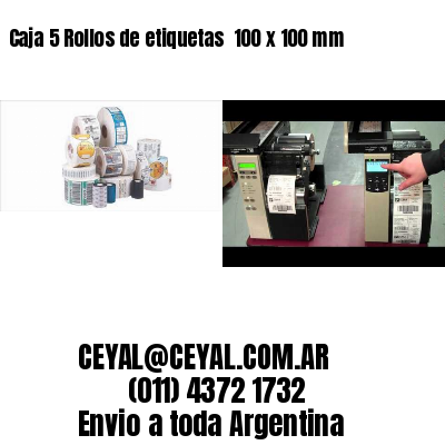 Caja 5 Rollos de etiquetas 	100 x 100 mm