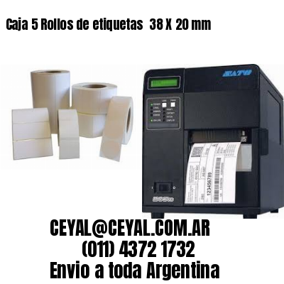 Caja 5 Rollos de etiquetas 	38 X 20 mm