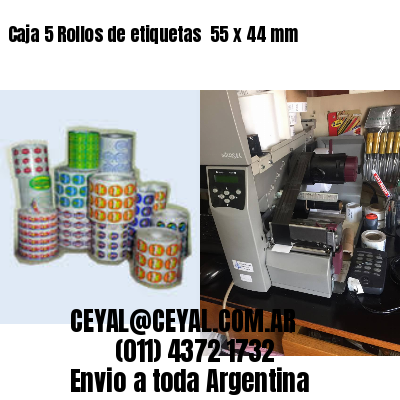 Caja 5 Rollos de etiquetas 	55 x 44 mm