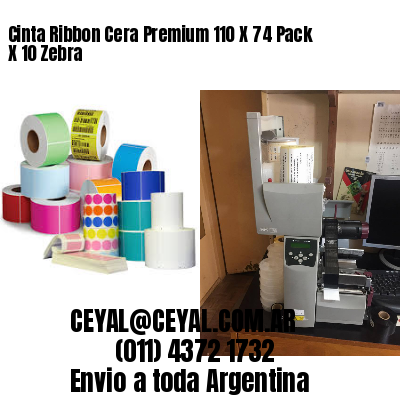 Cinta Ribbon Cera Premium 110 X 74 Pack X 10 Zebra