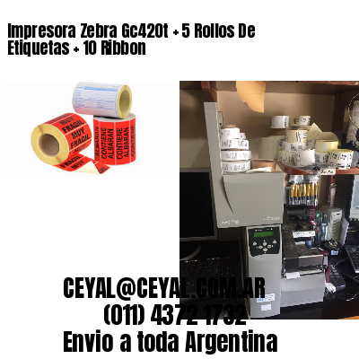 Impresora Zebra Gc420t   5 Rollos De Etiquetas   10 Ribbon