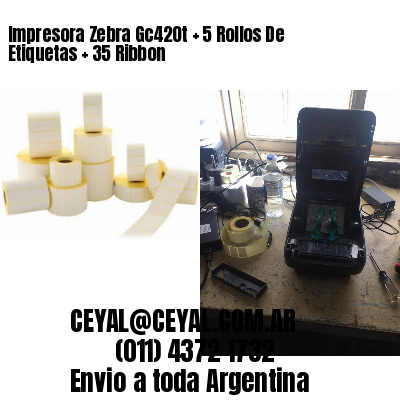 Impresora Zebra Gc420t   5 Rollos De Etiquetas   35 Ribbon