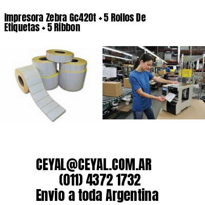 Impresora Zebra Gc420t   5 Rollos De Etiquetas   5 Ribbon