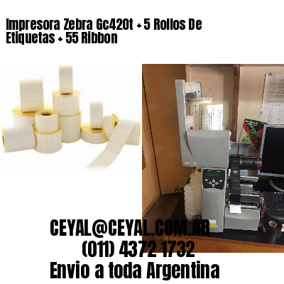 Impresora Zebra Gc420t   5 Rollos De Etiquetas   55 Ribbon