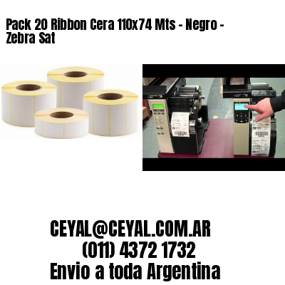Pack 20 Ribbon Cera 110×74 Mts – Negro – Zebra Sat