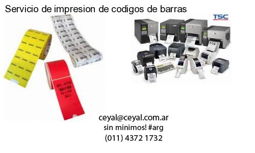 Servicio de impresion de codigos de barras