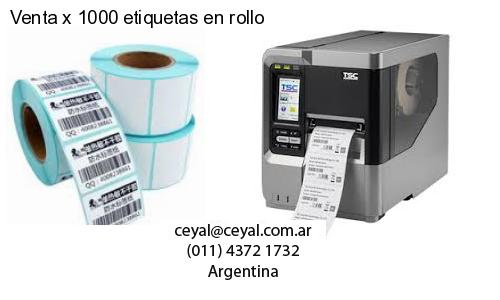 Venta x 1000 etiquetas en rollo