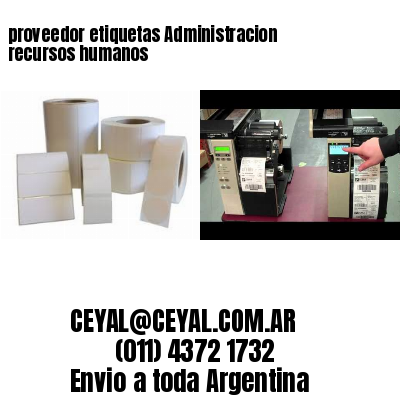 proveedor etiquetas Administracion recursos humanos