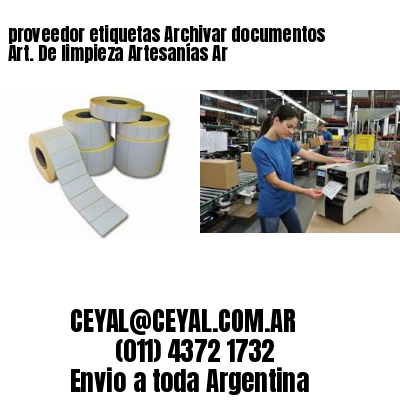 proveedor etiquetas Archivar documentos Art. De limpieza Artesanías Ar