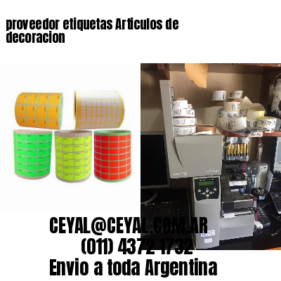 proveedor etiquetas Articulos de decoracion