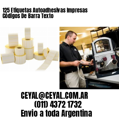 125 Etiquetas Autoadhesivas Impresas Códigos De Barra Texto