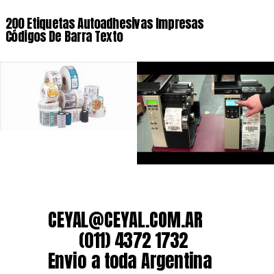 200 Etiquetas Autoadhesivas Impresas Códigos De Barra Texto