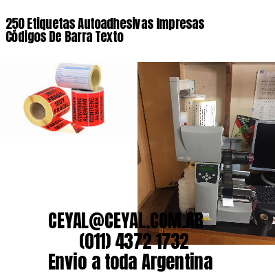250 Etiquetas Autoadhesivas Impresas Códigos De Barra Texto