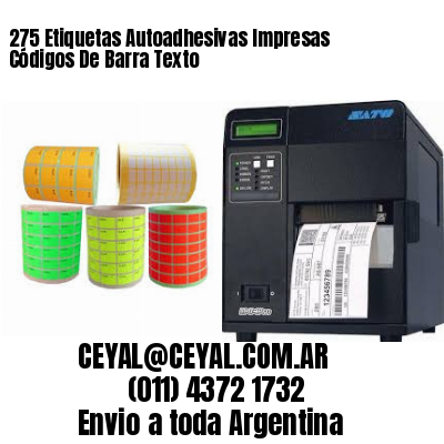 275 Etiquetas Autoadhesivas Impresas Códigos De Barra Texto