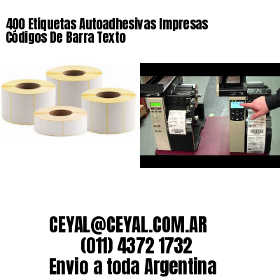 400 Etiquetas Autoadhesivas Impresas Códigos De Barra Texto