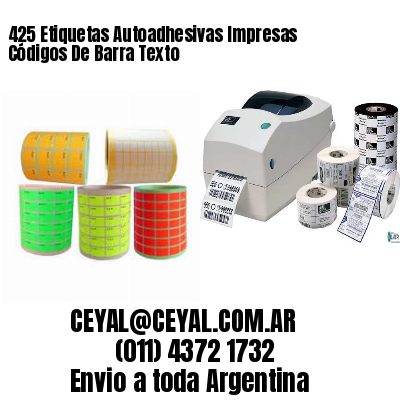 425 Etiquetas Autoadhesivas Impresas Códigos De Barra Texto