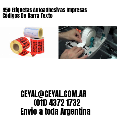 450 Etiquetas Autoadhesivas Impresas Códigos De Barra Texto