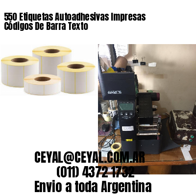 550 Etiquetas Autoadhesivas Impresas Códigos De Barra Texto