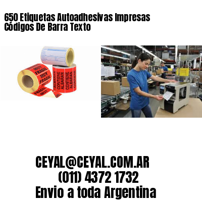 650 Etiquetas Autoadhesivas Impresas Códigos De Barra Texto