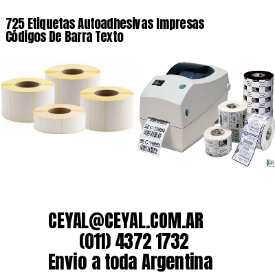 725 Etiquetas Autoadhesivas Impresas Códigos De Barra Texto