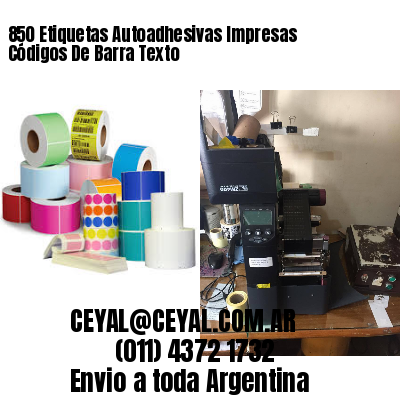 850 Etiquetas Autoadhesivas Impresas Códigos De Barra Texto