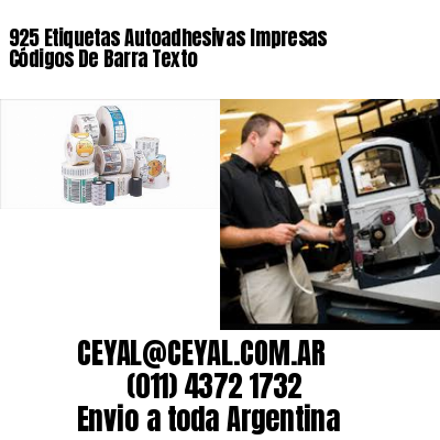 925 Etiquetas Autoadhesivas Impresas Códigos De Barra Texto
