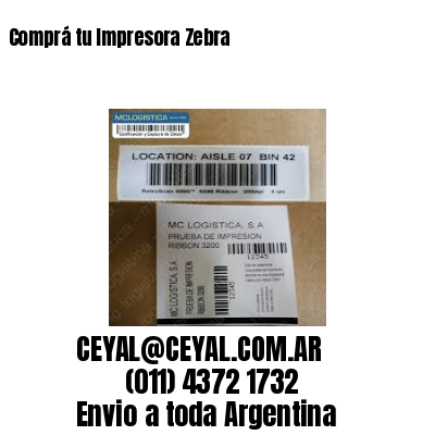 Comprá tu Impresora Zebra