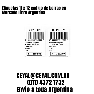 Etiquetas 11 x 12 codigo de barras en Mercado Libre Argentina