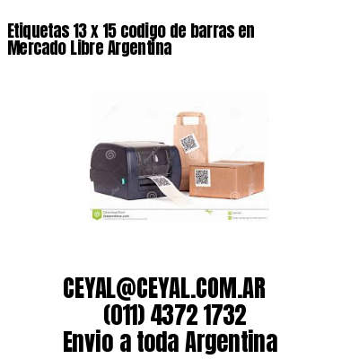 Etiquetas 13 x 15 codigo de barras en Mercado Libre Argentina