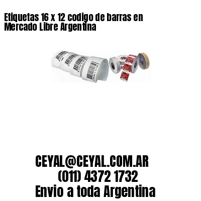 Etiquetas 16 x 12 codigo de barras en Mercado Libre Argentina